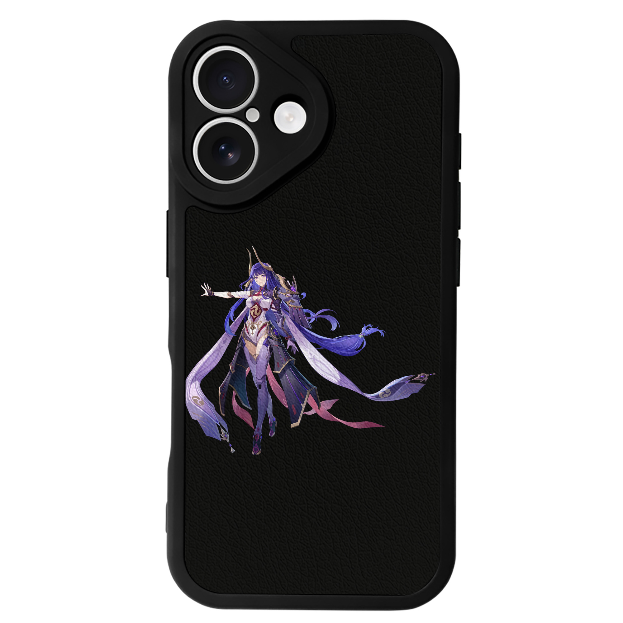 げんし神 雷電将軍 らいでんしょうぐん genshin Raiden Shogun 【iPhone 16シリーズ対応】シリコンスマホケース（レザー調） 材質：シリコン
